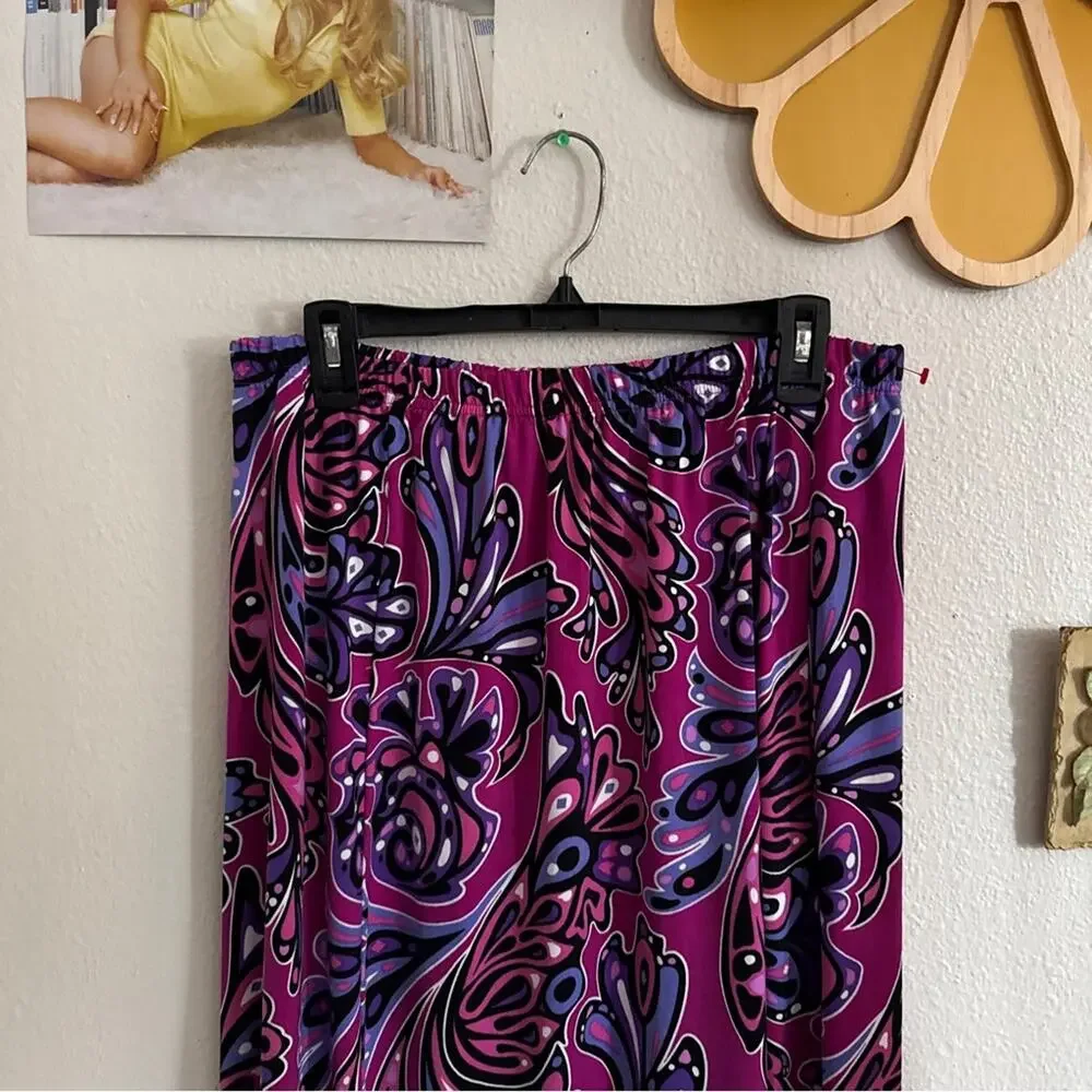 Bob Mackie Wearable Art Midi Skirt M